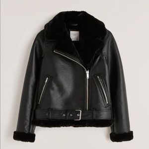 Abercrombie Vegan Leather Aviator Jacket NWOT